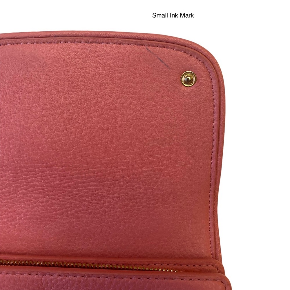 Tory Burch Britton Duo Envelope Continental Pink Leather Wallet - Picture 5 of 15
